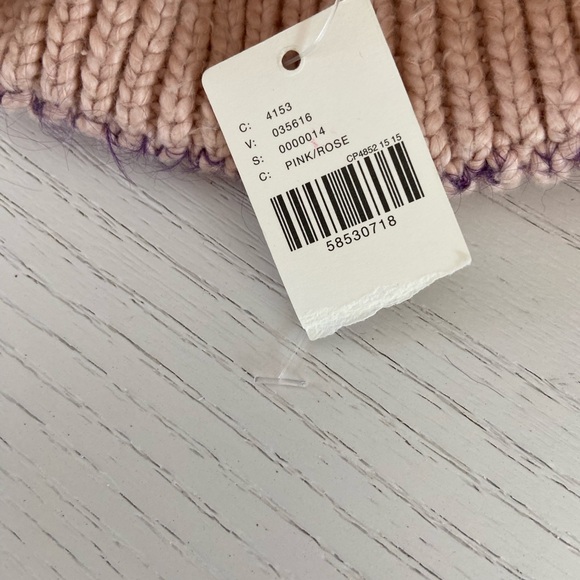 new with tags pinkish anthropologie knit ski winter hat with translucent sequins - Picture 5 of 8